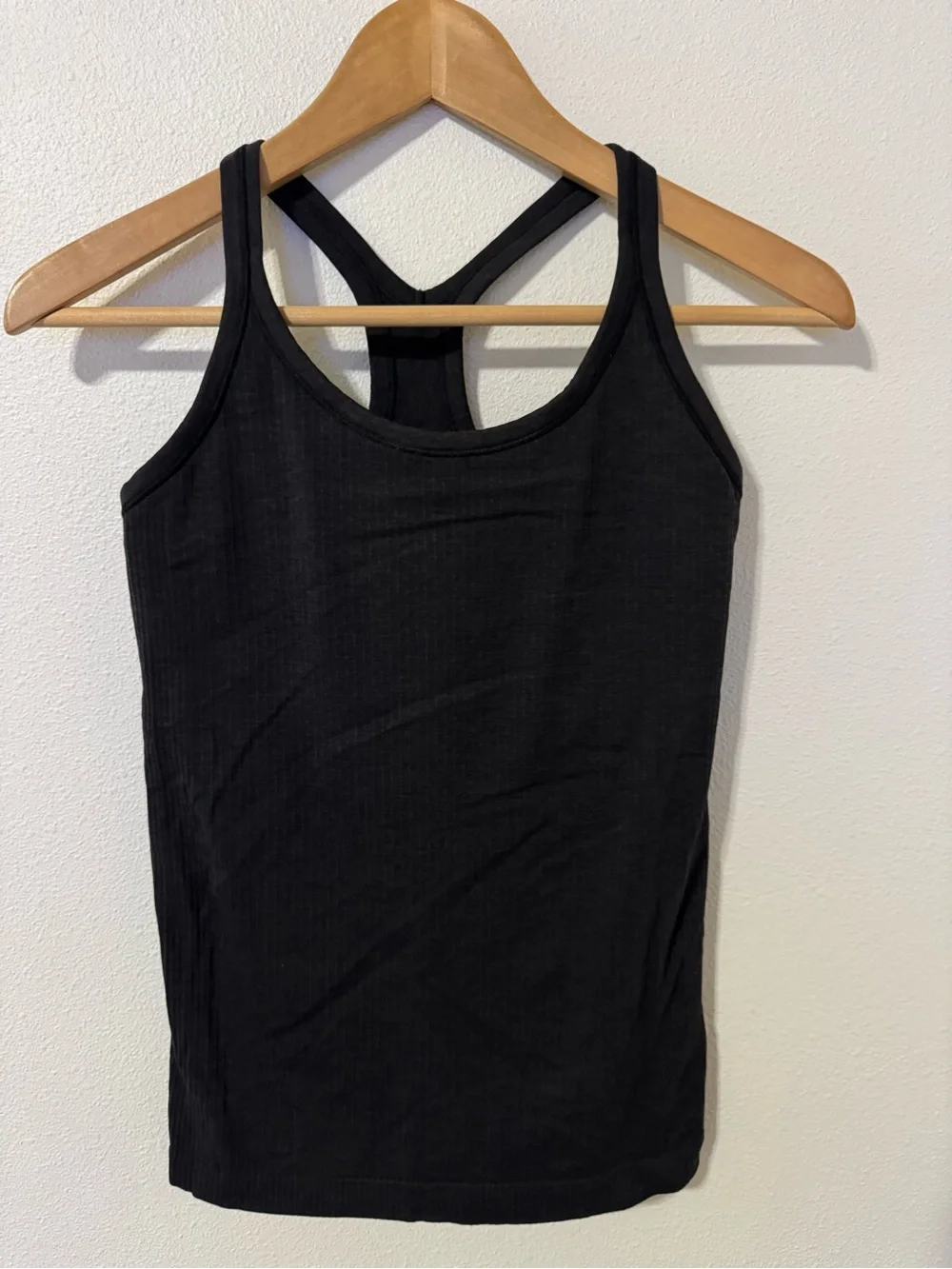 Lululemon Ebb To Street Tank Heathered Black Ribbed Shelf Bra Workout Gym-6